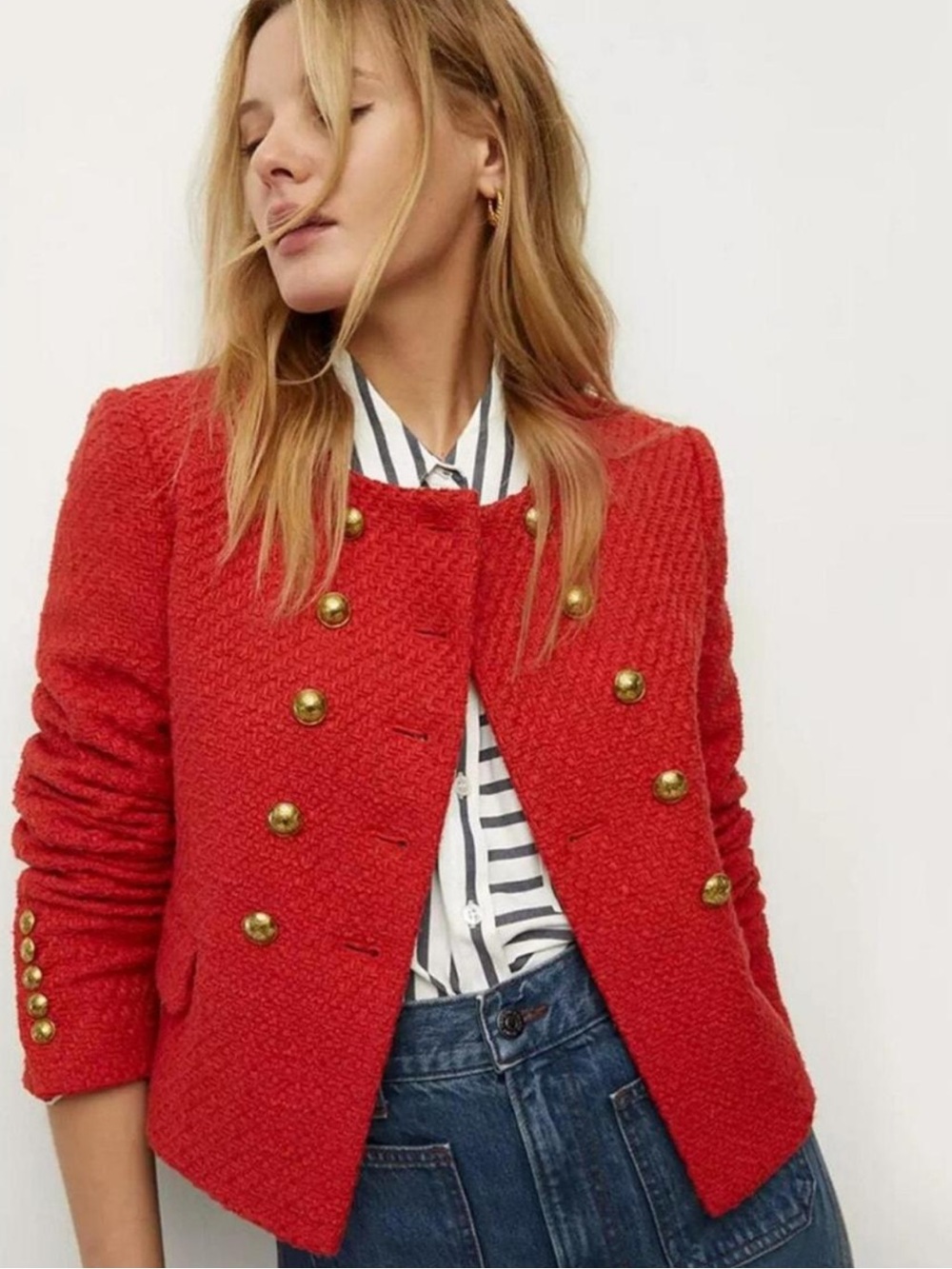 Veronica Beard Tweed Military Jacket